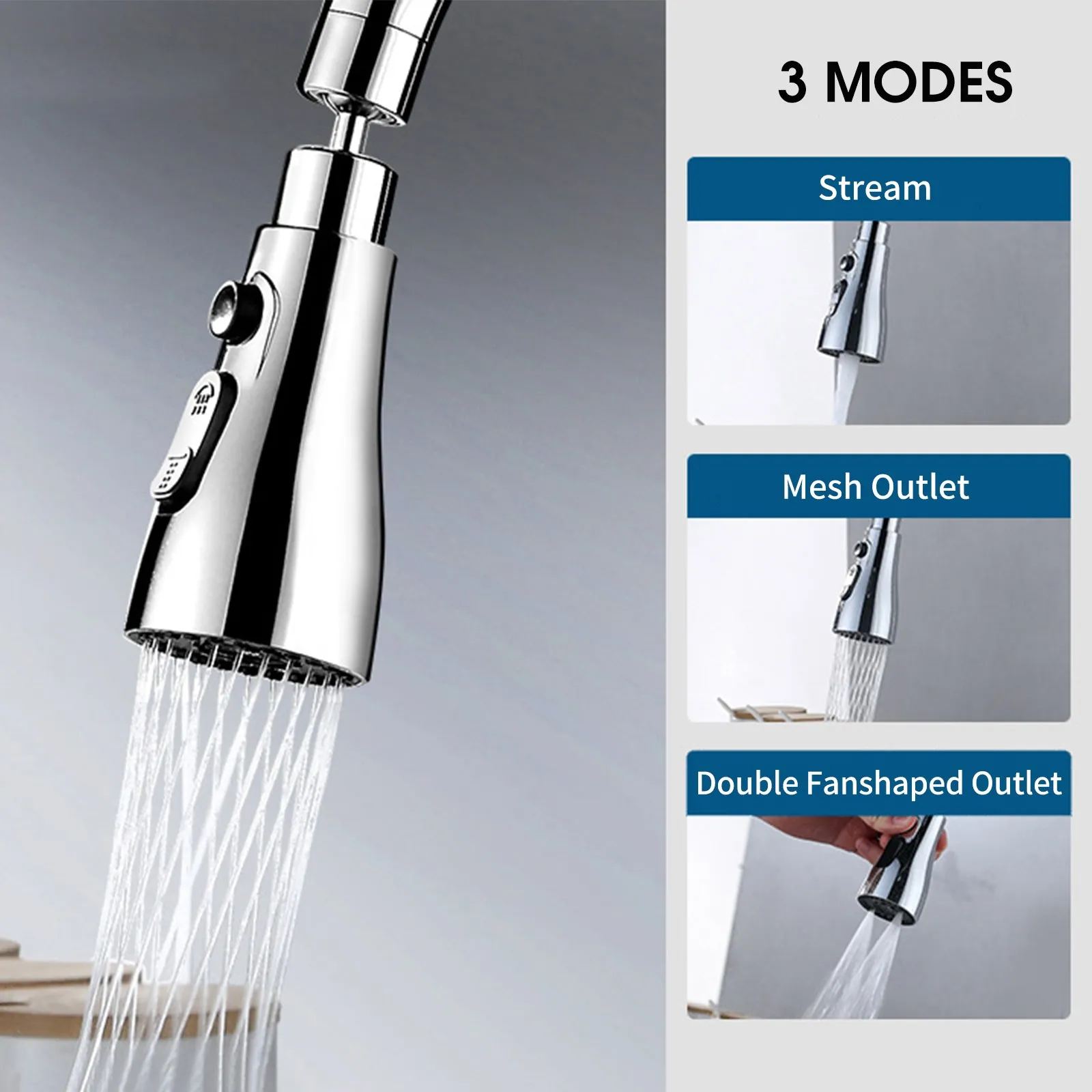 3 Functions  360°Swivel Faucet Sprayer Head