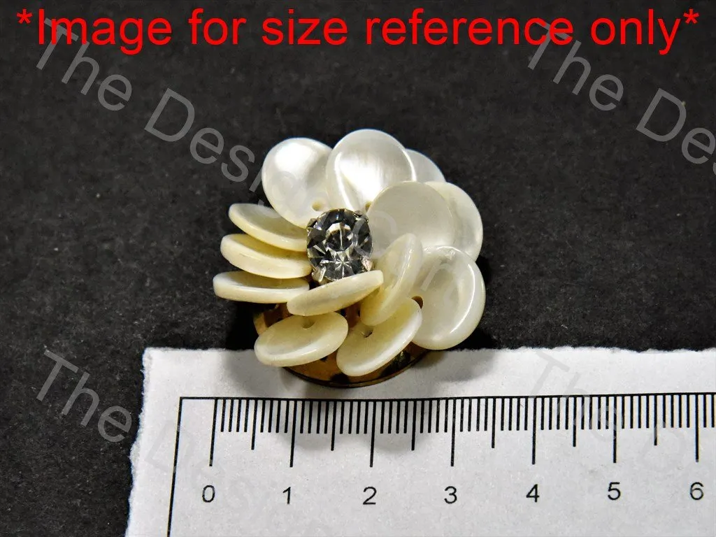 Acrylic Off White Flower Shaped Brooch