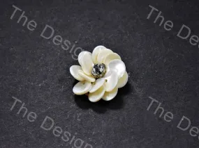 Acrylic Off White Flower Shaped Brooch