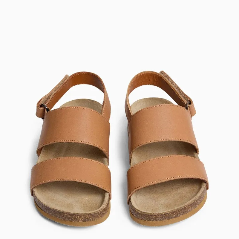 Agostino Beige Leather Sandals