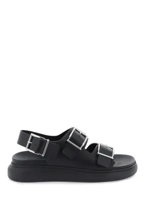 Alexander Mcqueen Men's Leather Sandals With Maxi Buckles