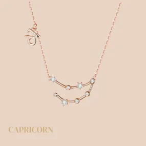 Capricorn Constellation Necklace Rose Gold