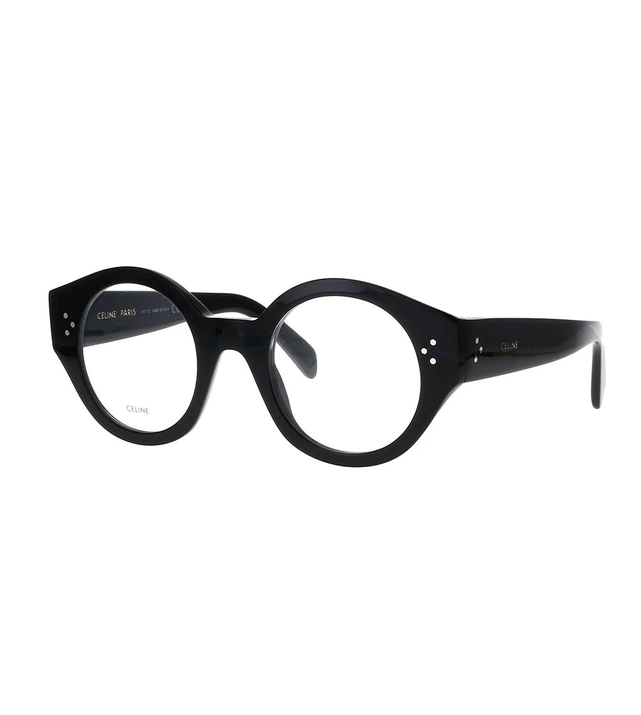 Celine Women's Shiny Black Round Optical Frame