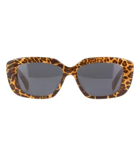 Celine Women's Shiny Leopard Print Cat-Eye Optical Frame