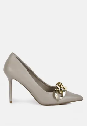 Fontana Link Chain Detail High Heel Pumps By Ruw