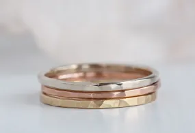 Hammered 14k Gold Stacking Band