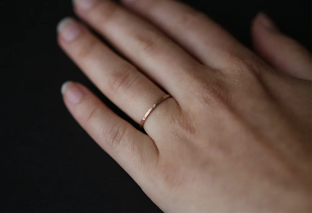 Hammered 14k Gold Stacking Band