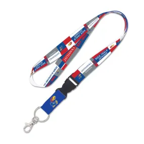 KANSAS JAYHAWKS COLOR BLOCK LANYARD W/DETACHABLE BUCKLE 1"