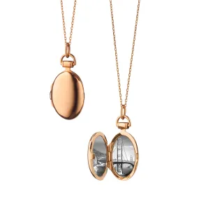 Petite "Anna" Rose Gold Locket Necklace