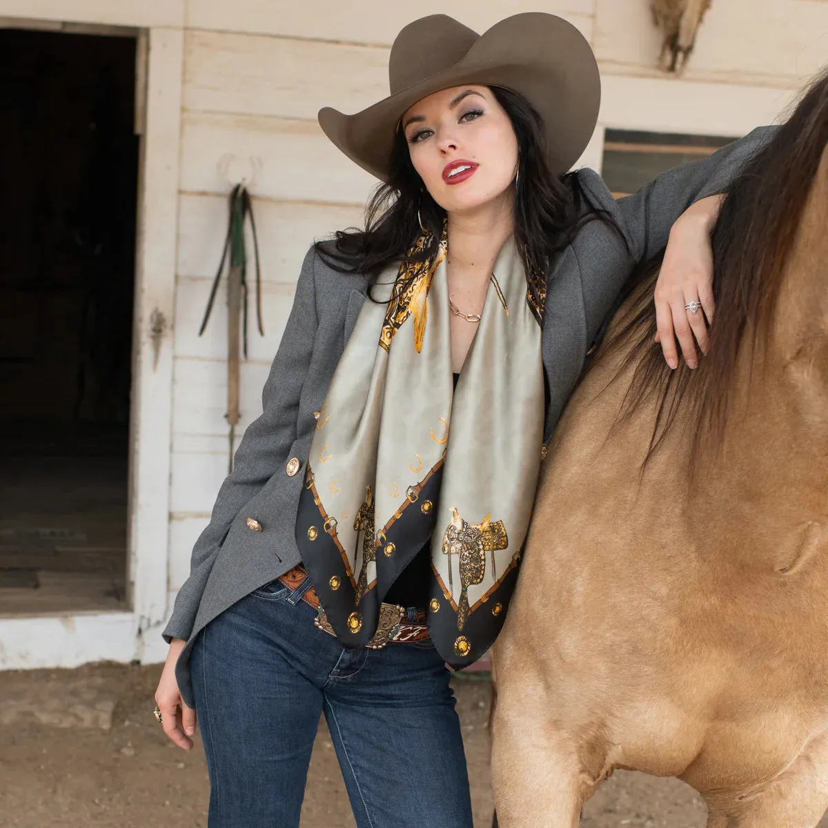 Saddle Up Taupe Bandana Wildrags at Bourbon Cowgirl