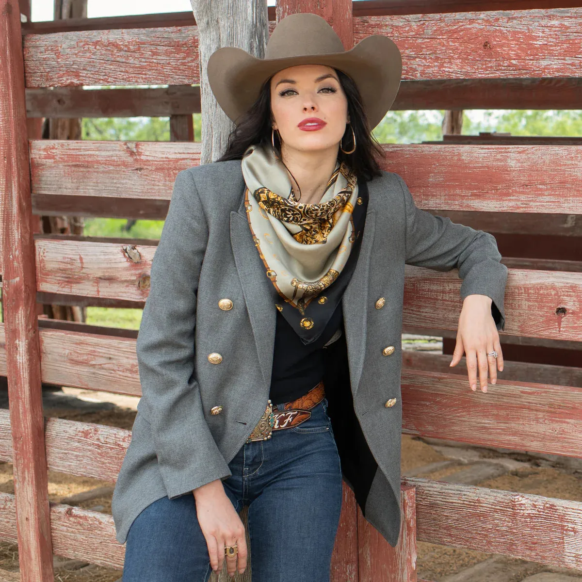 Saddle Up Taupe Bandana Wildrags at Bourbon Cowgirl