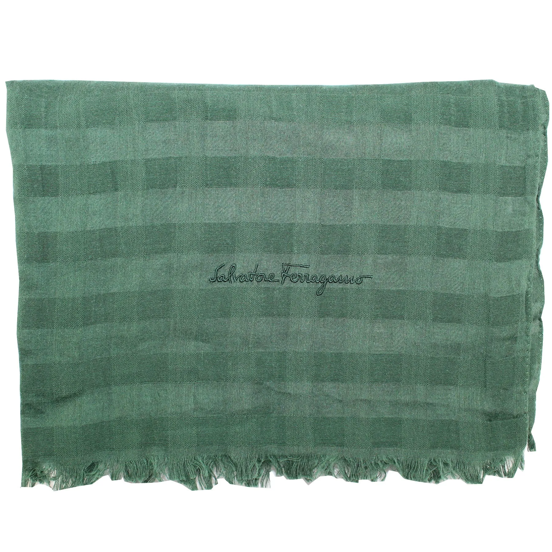 Salvatore Ferragamo Scarf Dark Ivy Green - Silk Shawl