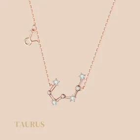 Taurus Constellation Necklace Rose Gold